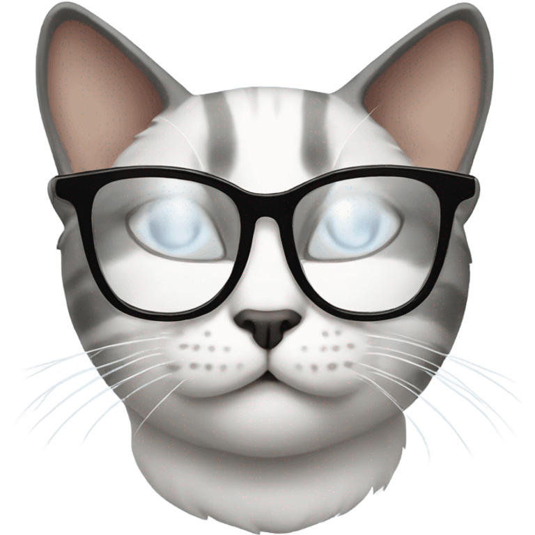 Cat wearing glasses emoji