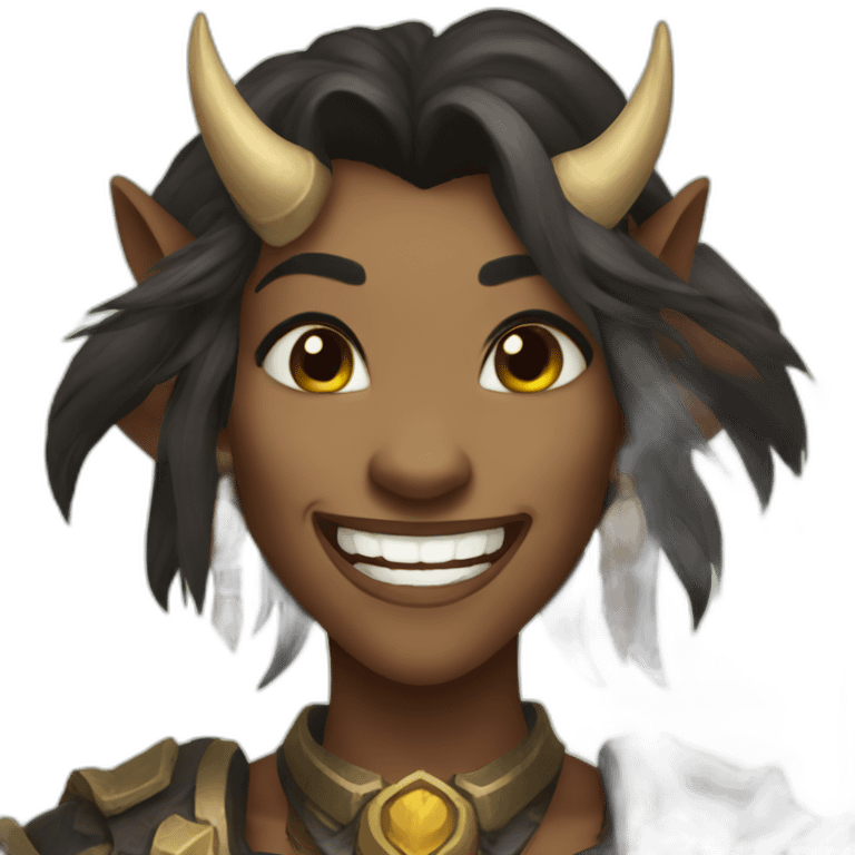 warcraft tauren laugh female emoji