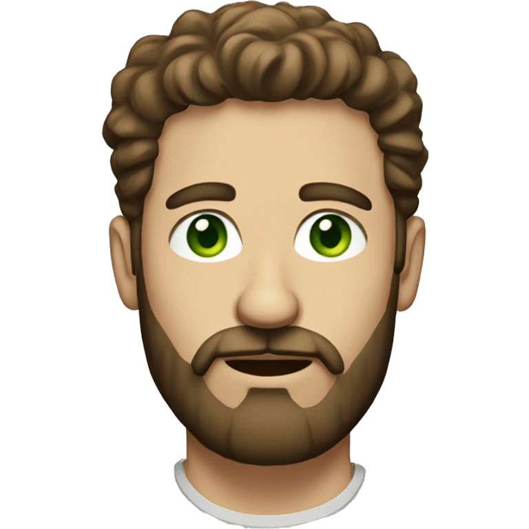 Man with beard portrait with green eyes and brown hair emoji