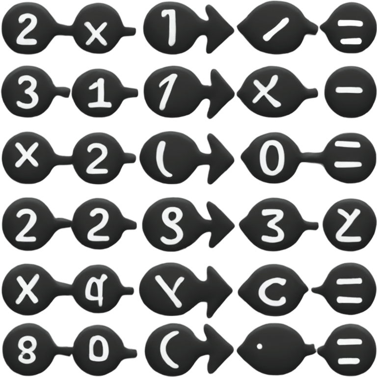 Black math symbols like multiplication sub traction  emoji