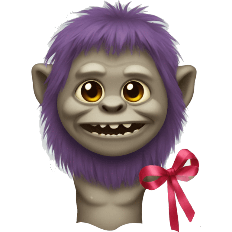 Troll with a ribbon and a sloth  emoji