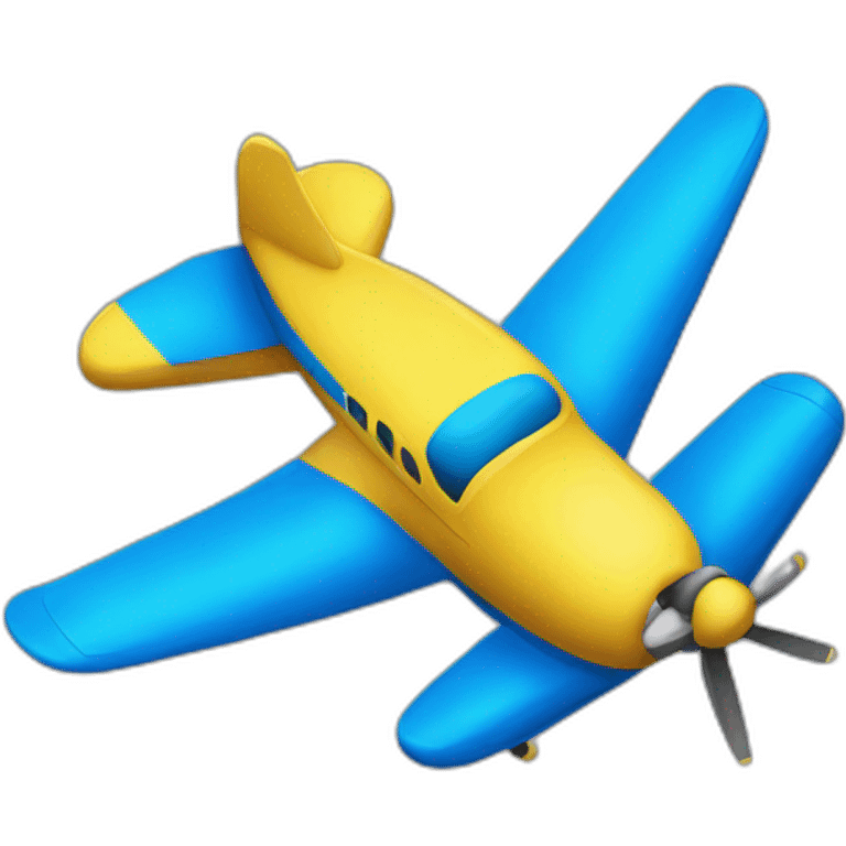 Yellow and blue plane emoji