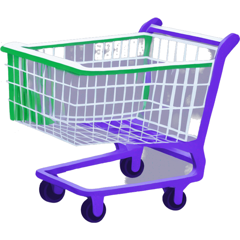 shopping cart violet white green emoji