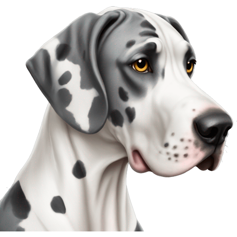 Gray and white harlequin Great Dane  emoji