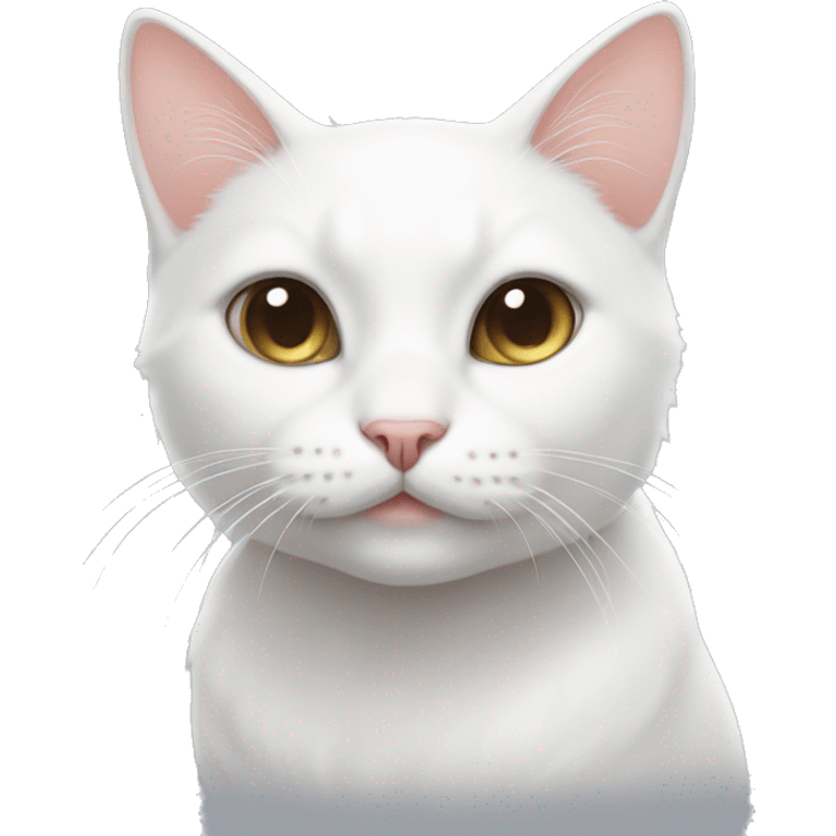 A cute aesthetic white cat emoji