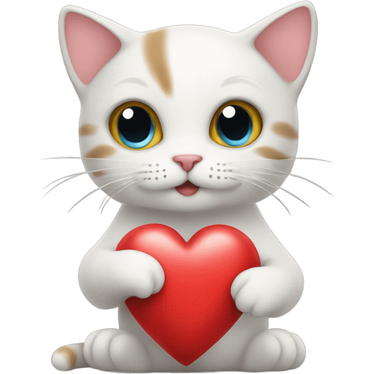 cat holding a heart emoji