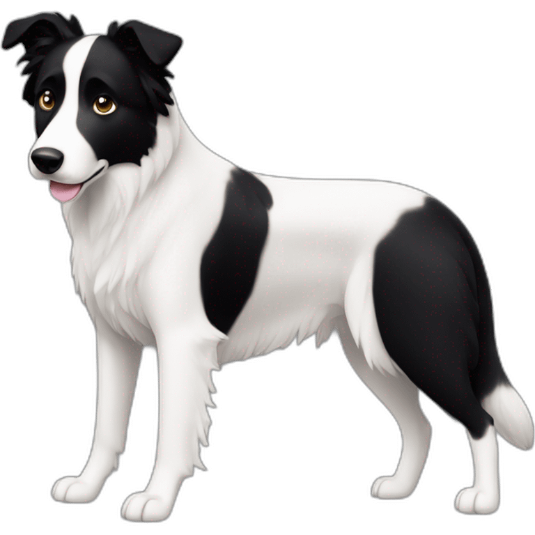 dog, short-hair, black-hair, white-chest, white-stripe-down-face, black-face, black-head, border-collie, mcnab emoji