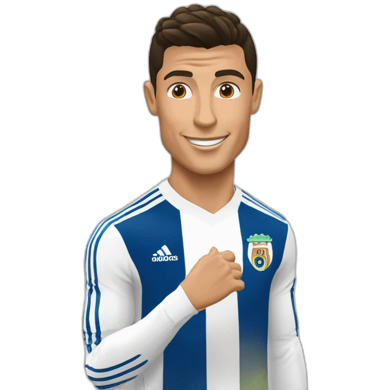 Cristiano Ronaldo qui fait un bisous à une chèvre emoji