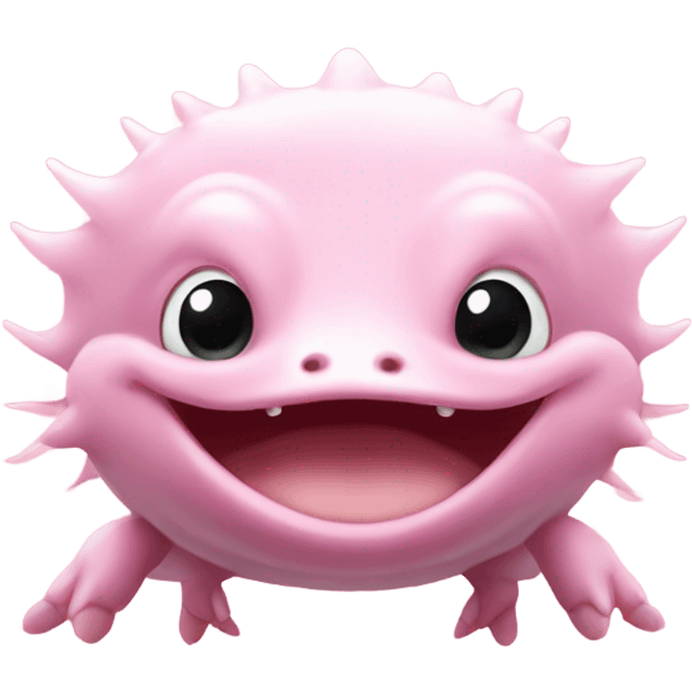 pink axolotl smiling emoji