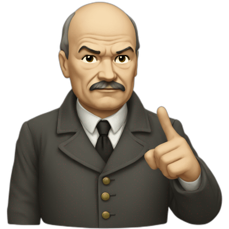 Lenin showing a middle thumb emoji