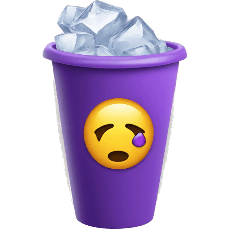 Cup with purple lean in it and ice emoji