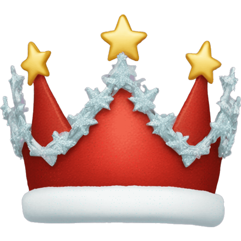 christmas hat with a tiara emoji