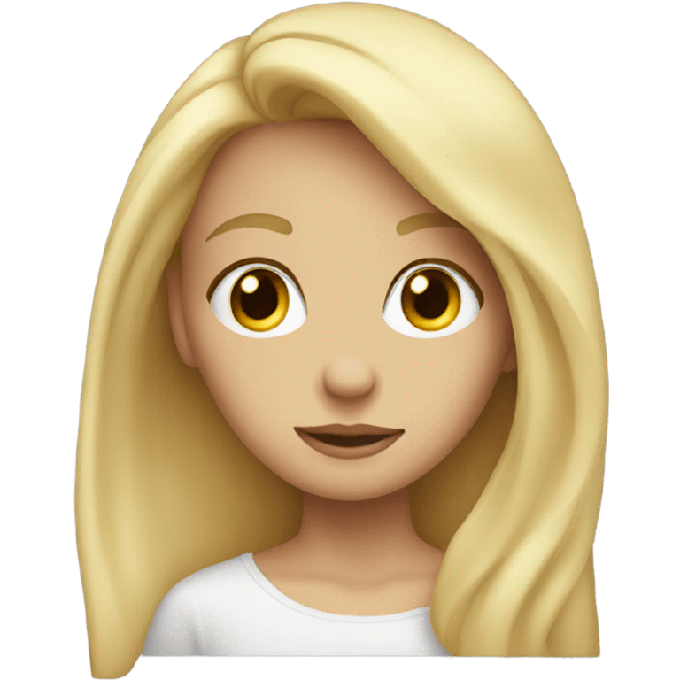 Blonde girl eyes looking away emoji