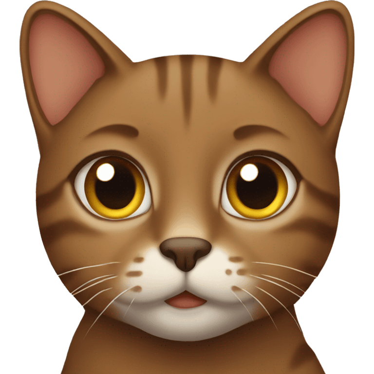 Brown cat with brown eyes emoji