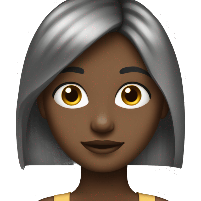 girl with straight hair curtain bang hair cut haircolour is black and complexion is fair in colour using hp laptop emoji