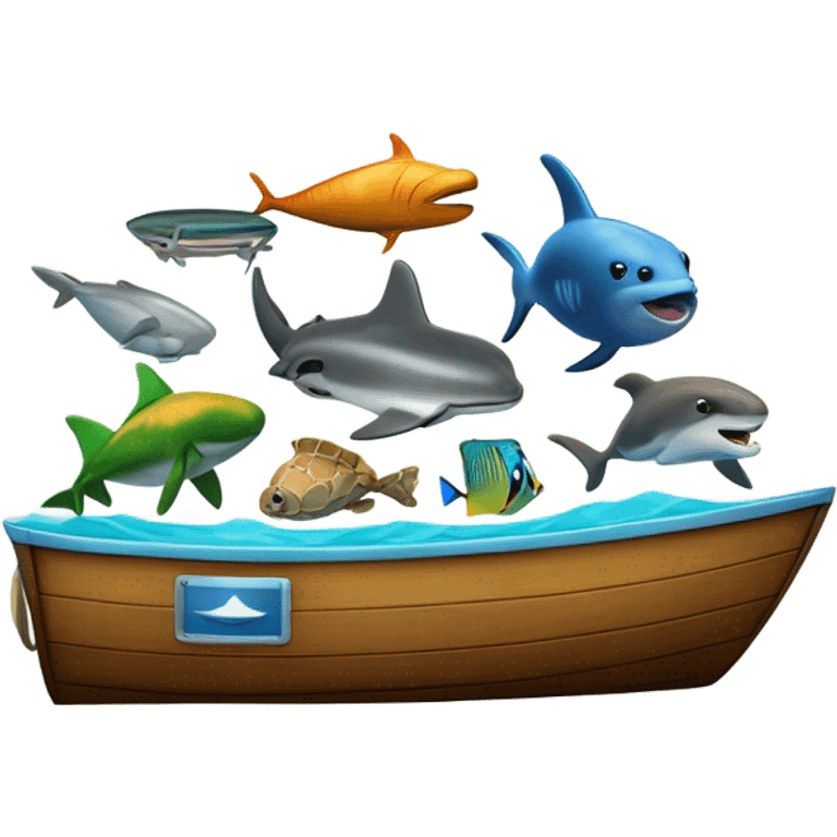 arca con animales en el mar emoji