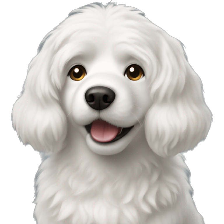 White dog Poddle  emoji