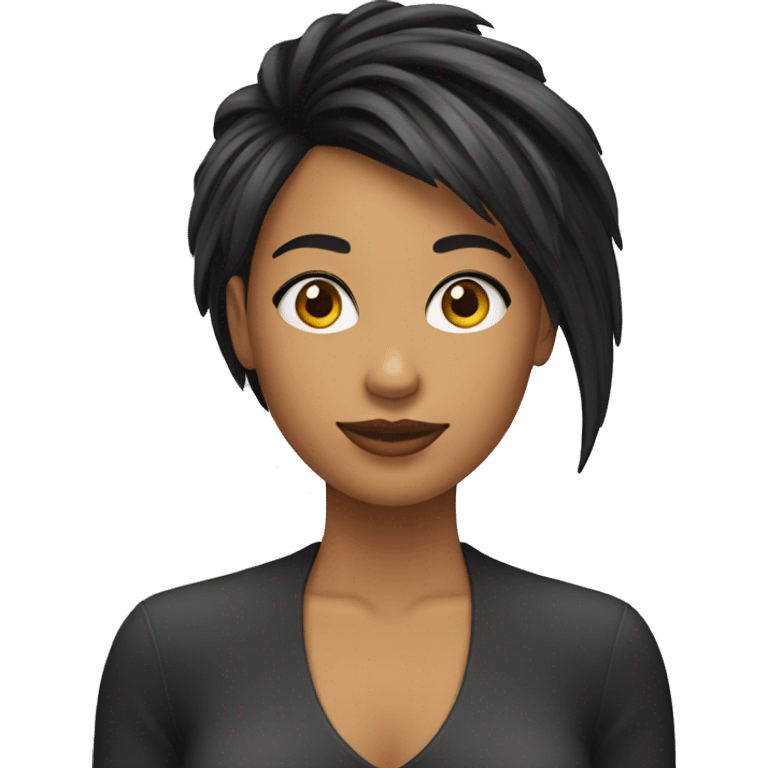 chica de pelo negro con flequillo  emoji