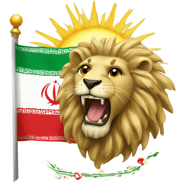 Iran flag lion and sun emoji