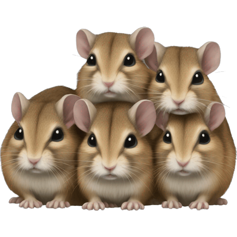 Four degus cuddling emoji