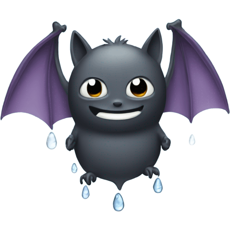 Bat with rain emoji