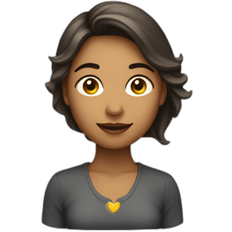 Mujer ofrece luz de su corazón emoji