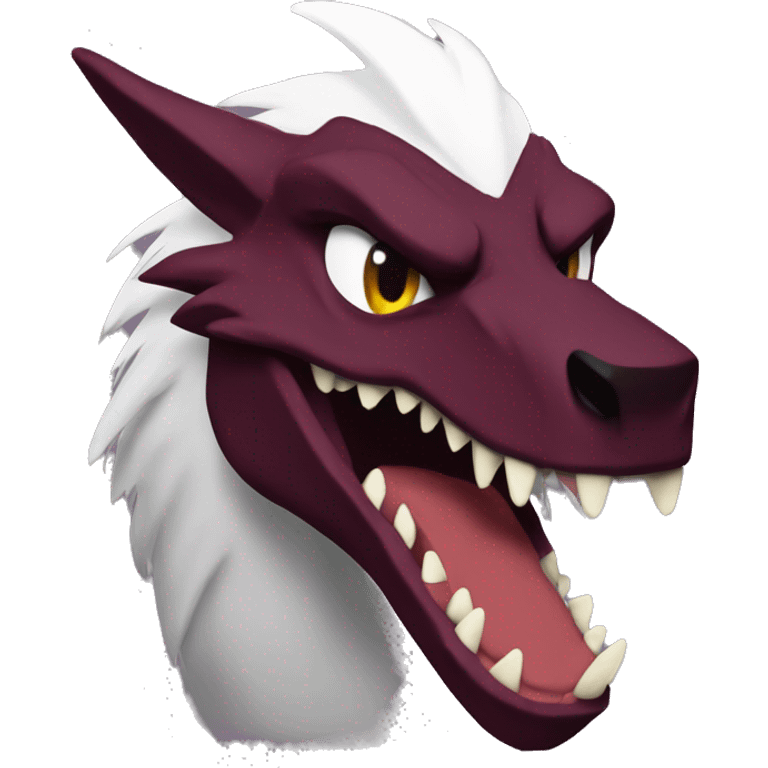 Maroon Edgy Badass Sergal-raptor emoji