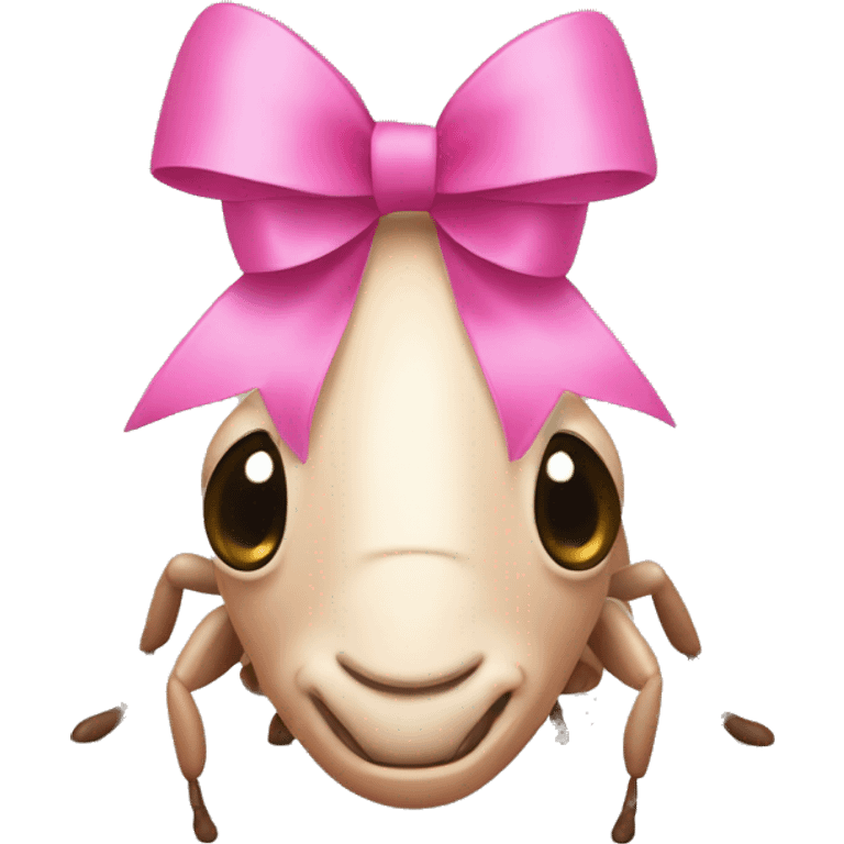 Roach with a pink bow emoji