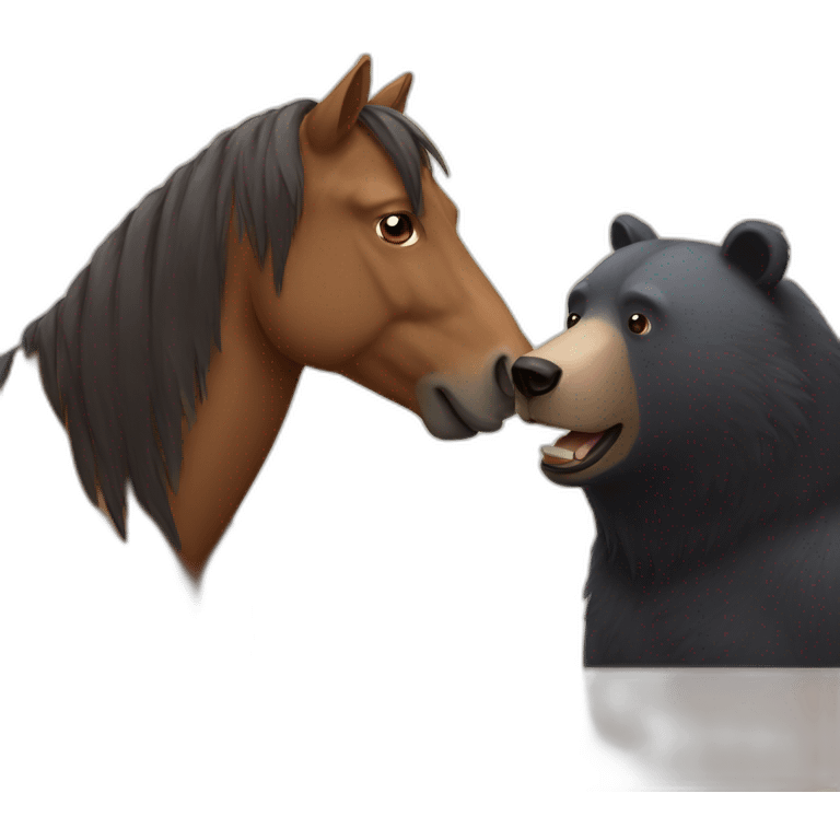 horse and bear friends emoji