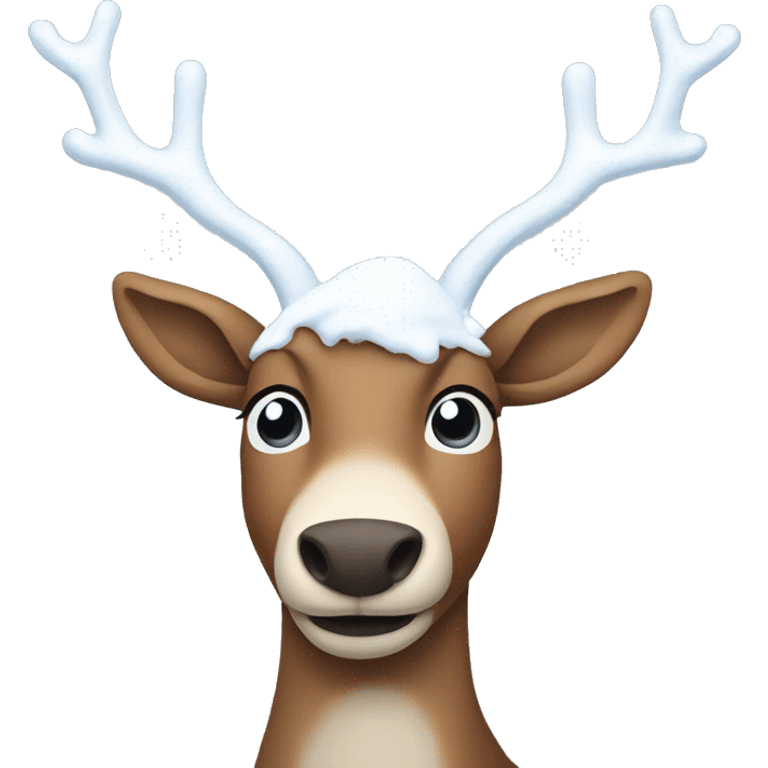 reindeer with snow  emoji