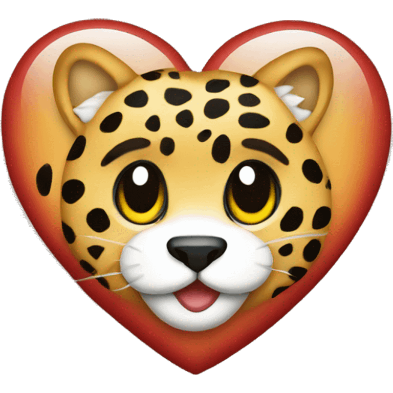 heart with stamp of leopard emoji