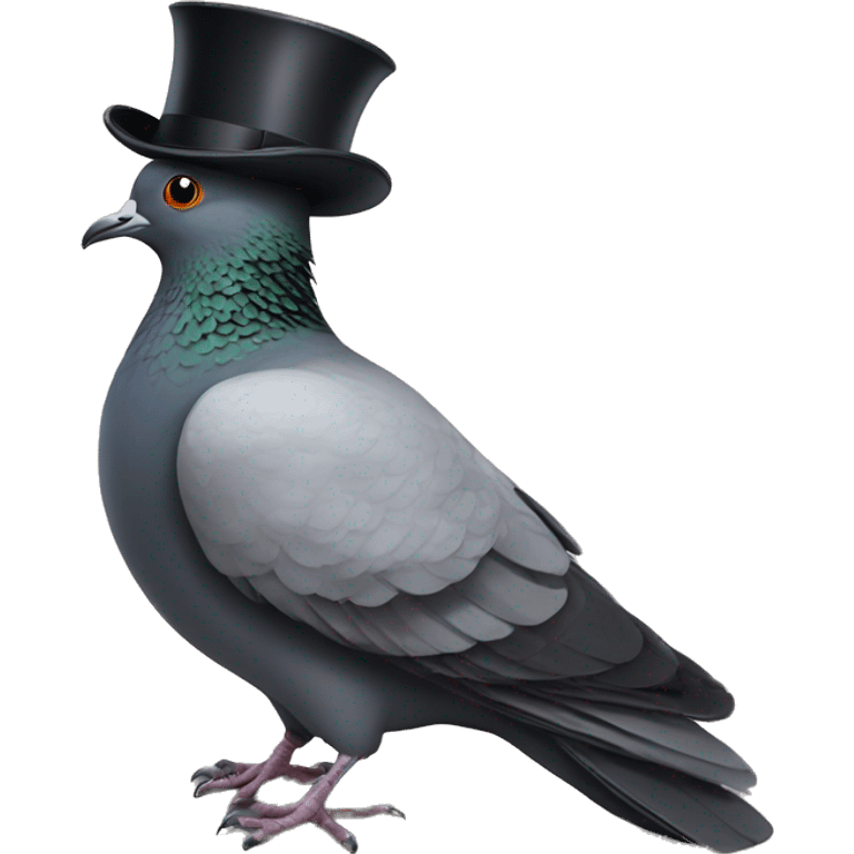 a pigeon wearing a tophat emoji