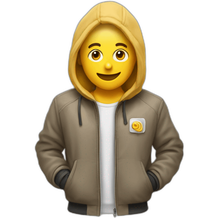 Humain avec une veste de marque emoji