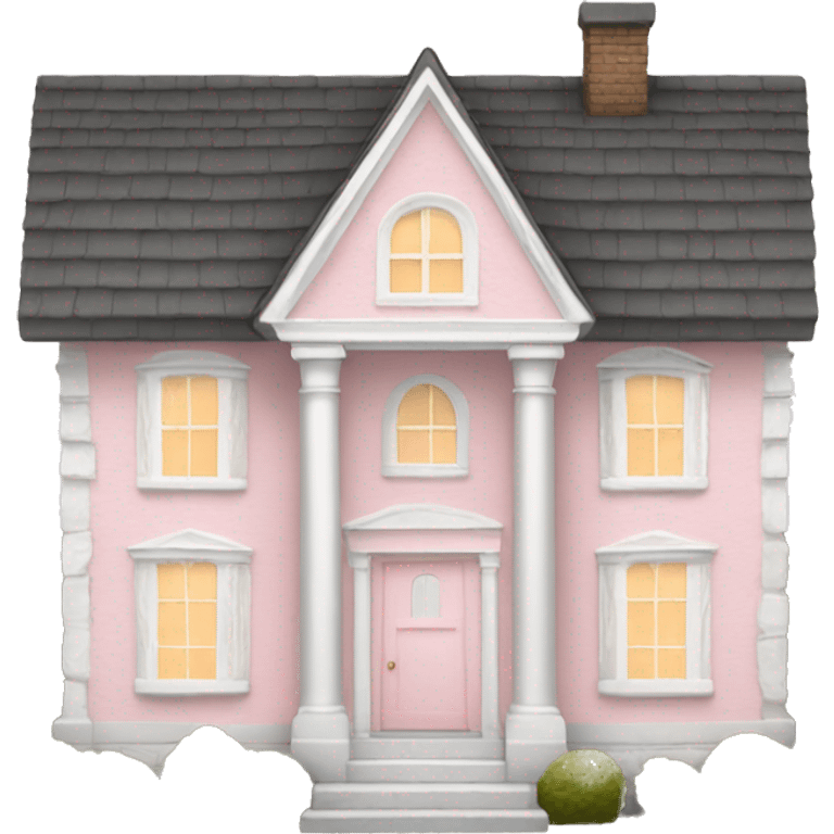 Light pink and white gold house emoji