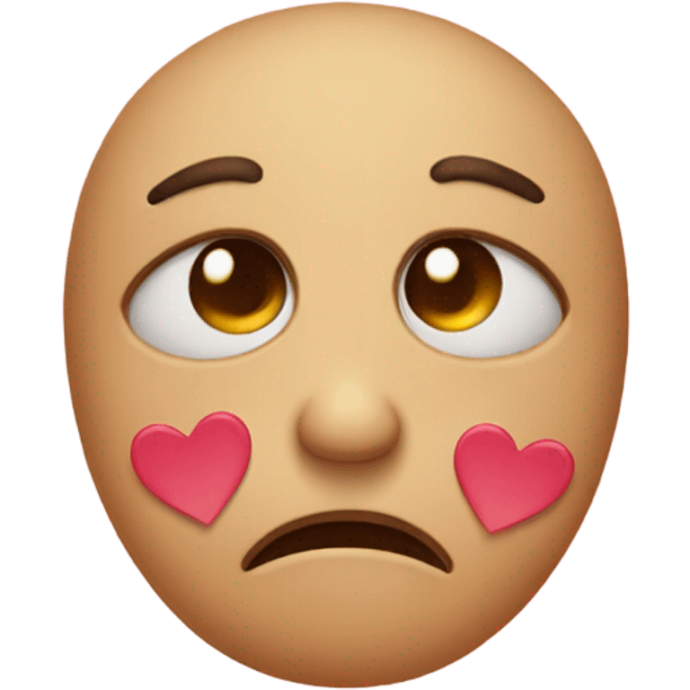 Sad face with hearts around emoji