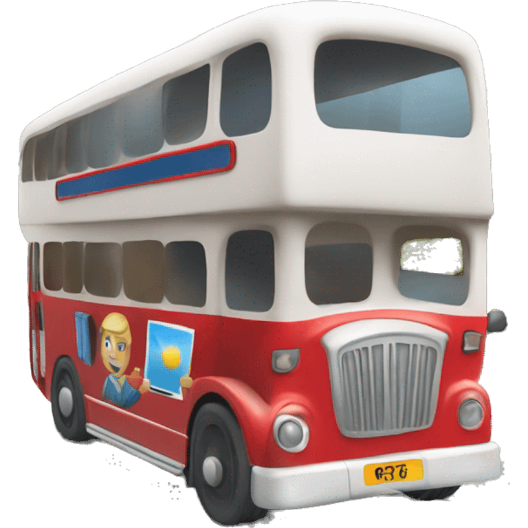 double decker bus with tourist  emoji