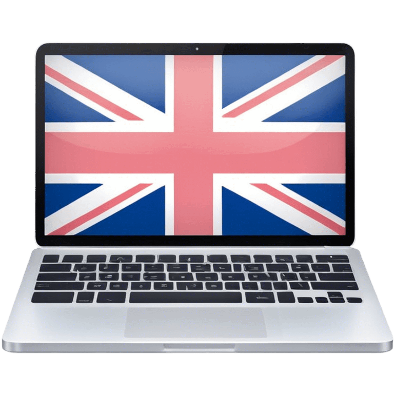 pastel laptop on the screen British flag emoji