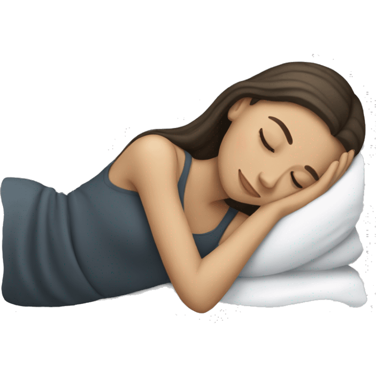 White Brunette girl sleeping emoji