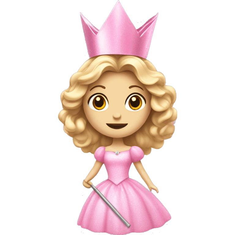 Glinda the good witch with wand in pink emoji