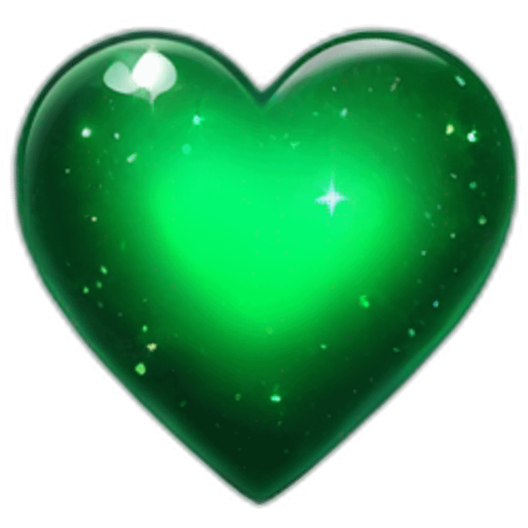 magic sparkling dark green heart emoji