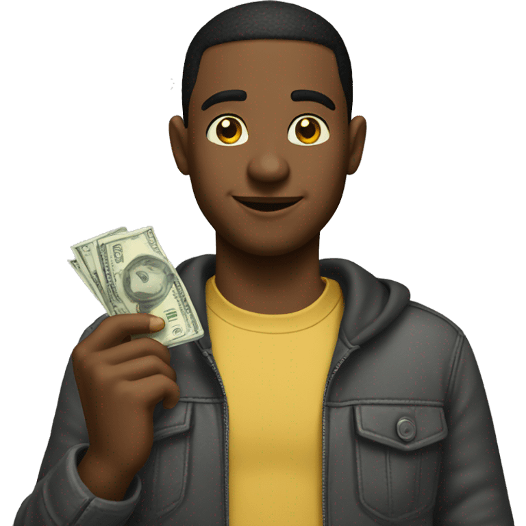 Guy gives girl money emoji