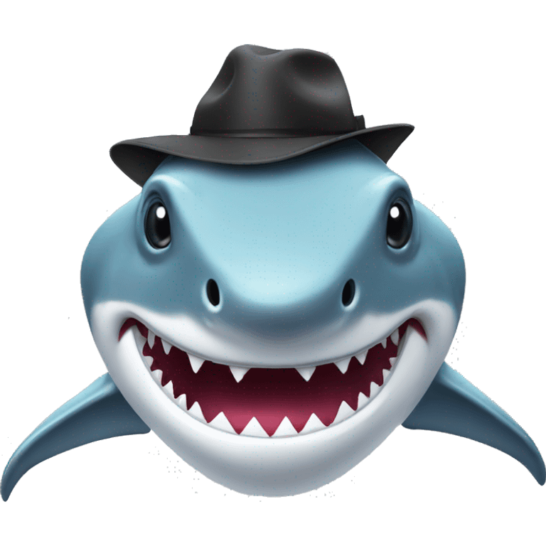 Shark with a hat emoji