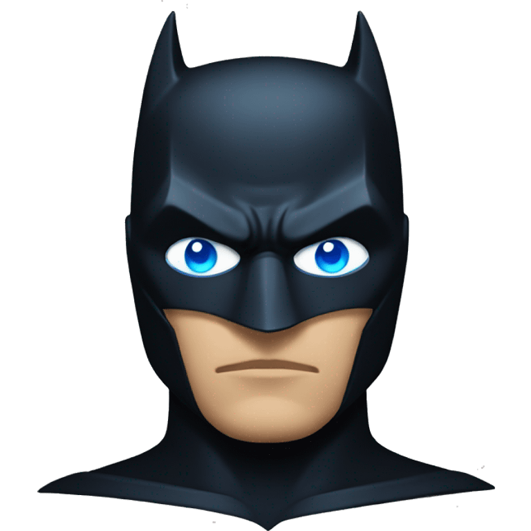 Dark Batman mask with blue eyes and serious dark face emoji