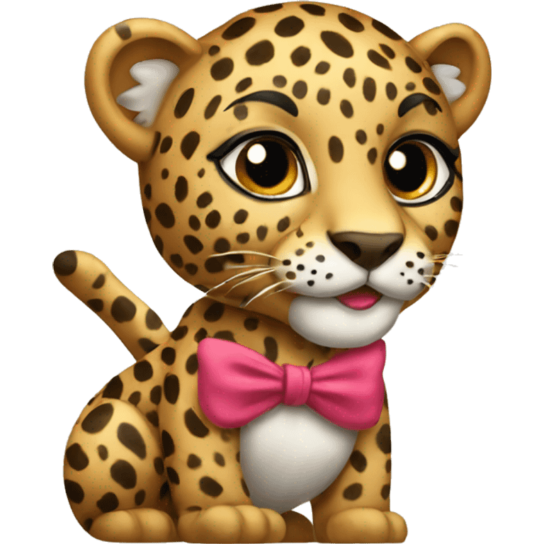 Leopard with bow emoji