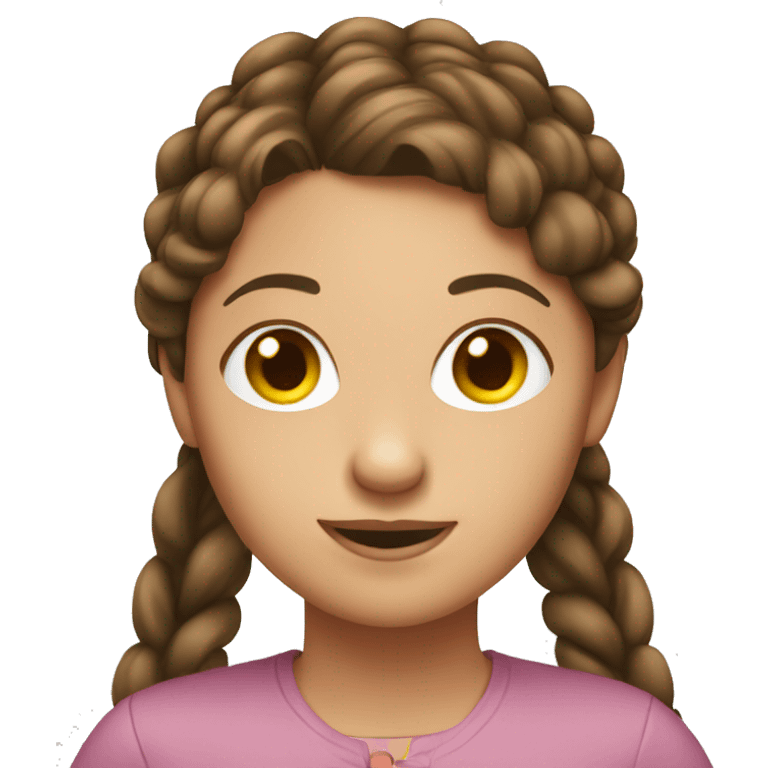 Brown haired young lady with long pigtails  emoji