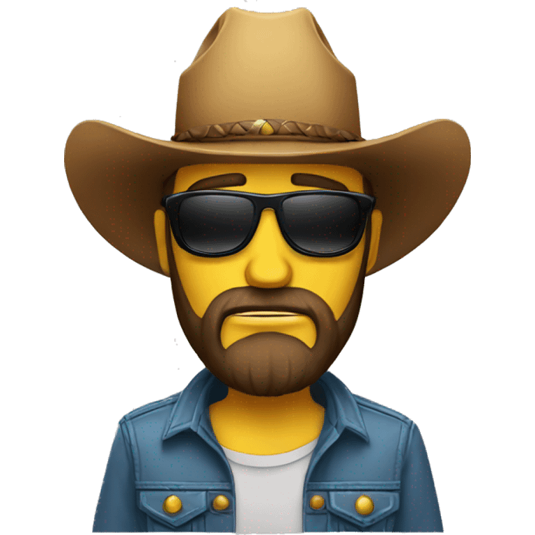 sad bearded man with cowboy hat and sunglass with thumb down emoji