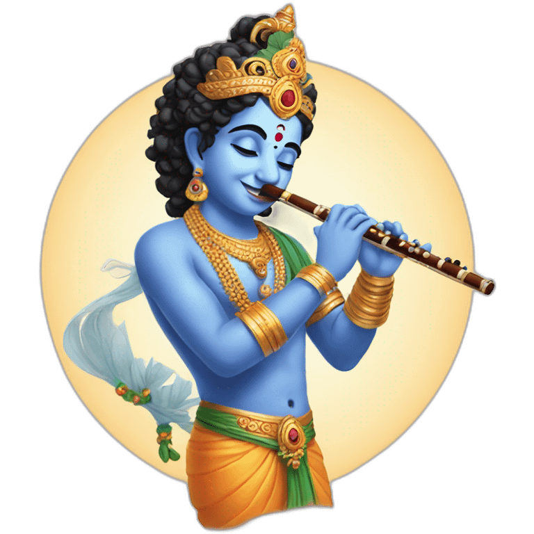  Krishna with flute emoji