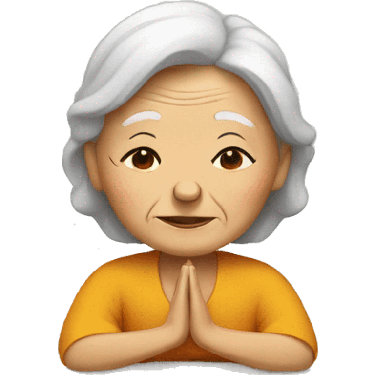 old lady meditating emoji