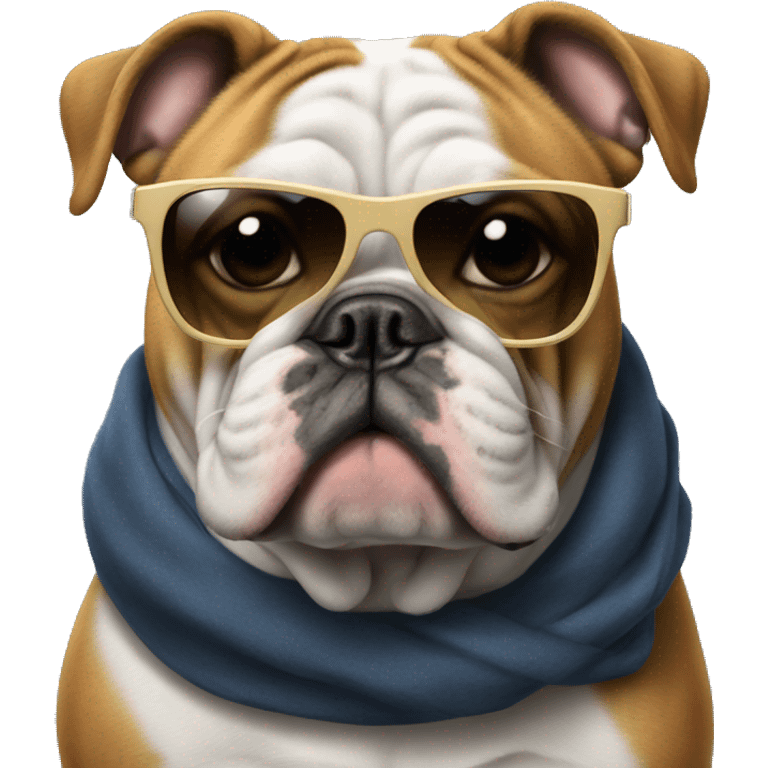 Bulldog in sunglasses emoji