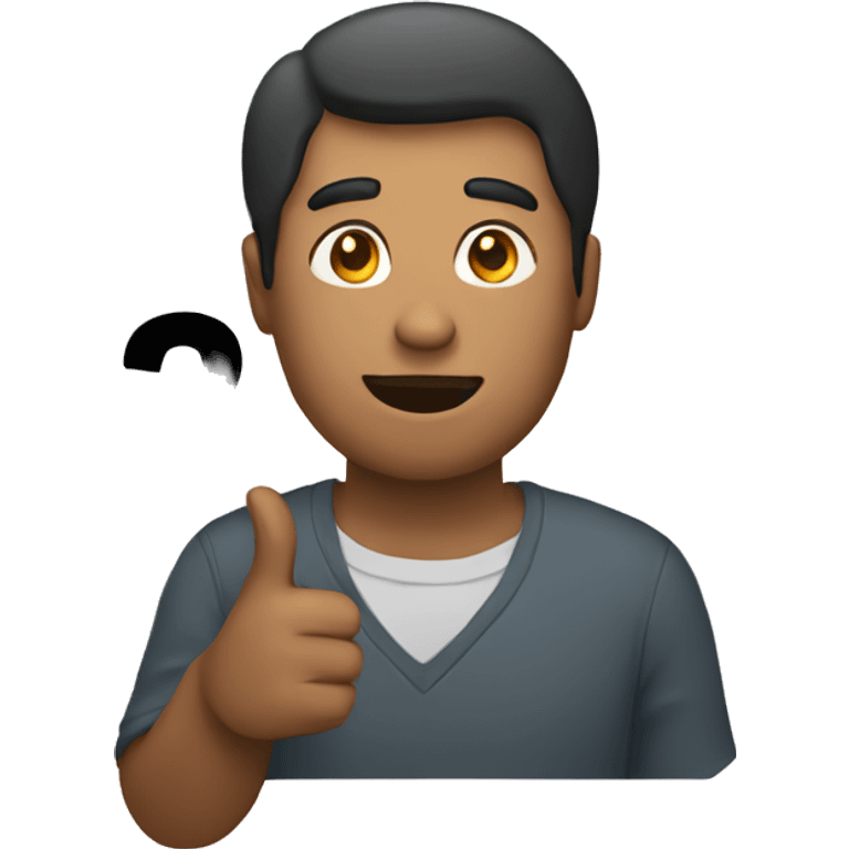 Man holding a question mark emoji